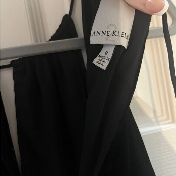 Anne Klein Black Velvet Halter Sheath Maxi Dress Evening Gown - Picture 4 of 6